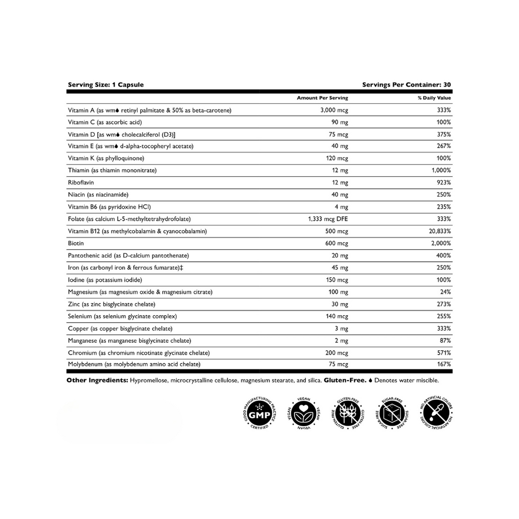 Sleeve Multivitamin Capsule with Iron (1 month supply)