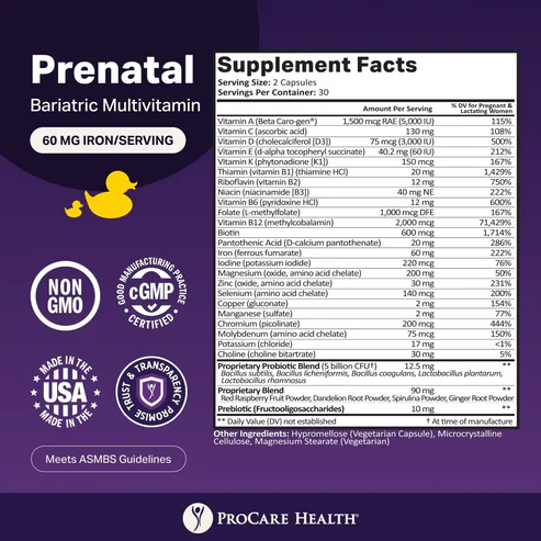 Prenatal Bariatric Multivitamin (1 month supply)