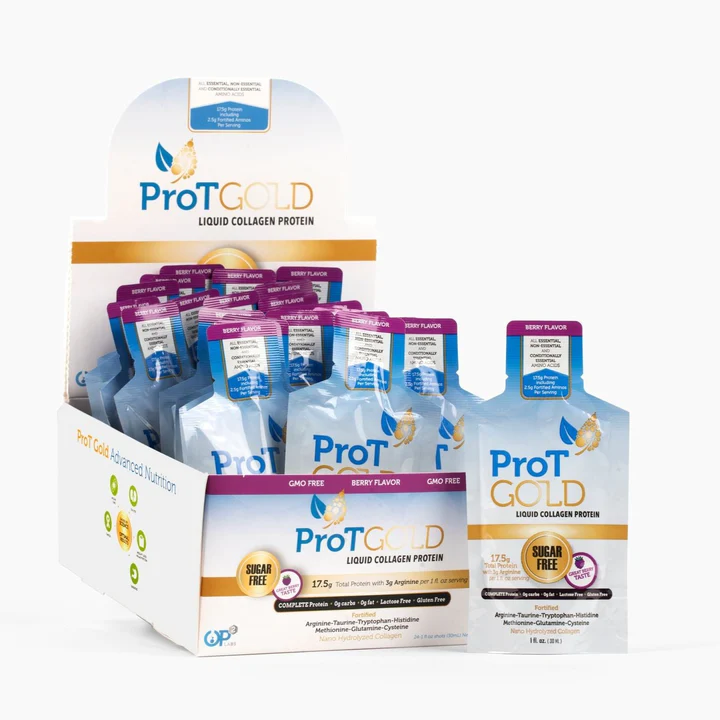 PROT Gold Liquid Collagen Protein 24 x 1oz Packets / Berry